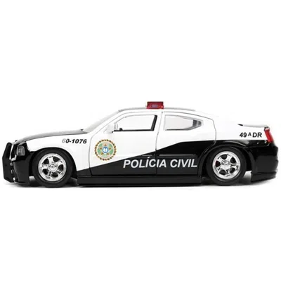 Jada Toys Jada 2006 Dodge Charger Police Black & White Policia Civil Fast & Furious Series 1-24 Diecast Model