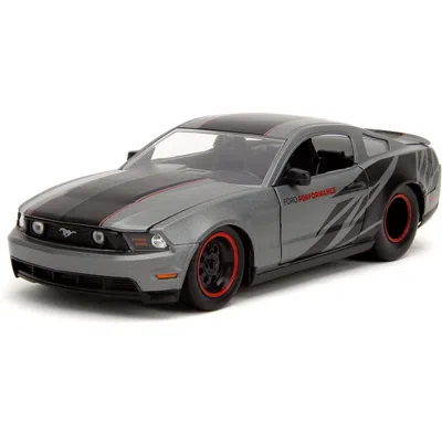 Jada Toys Jada 2010 Ford Mustang Gt Matte Gray Metallic With Black Graphics & Stripes Ford Performance Bigtime