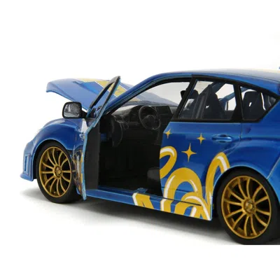 Jada Toys Jada 2012 Subaru Impreza Wrx Sti Blue Metallic With Graphics & Sonic The Hedgehog Hollywood Rides Se