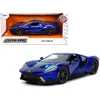 Jada Toys Jada 2017 Ford Gt Candy Blue With Gray Stripes Hyper-spec Series 1-24 Scale Diecast Model Car