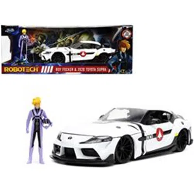 Jada Toys Jada 3.5 In. 1-24 Scale Diecast 2020 Toyota Supra & Roy Focker Diecast Figurine Robotech Hollywood R