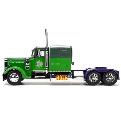 Jada Toys Jada Diecast Model Truck Tractor With The Incredible Hulk Marvel Avengers Series For 1992 Peterbilt 