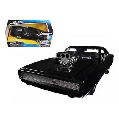 Jada Toys Jada Doms 1970 Dodge Charger R & T Black Fast & Furious 7 Movie 1-24 Diecast Model Car