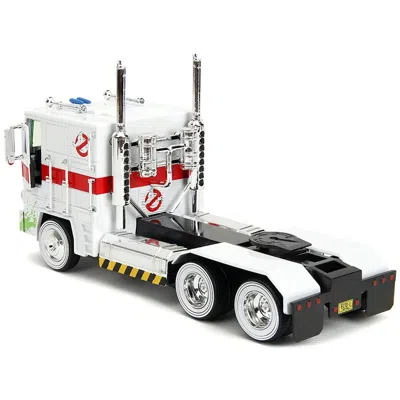 Jada Toys Jada G1 Autobot Optimus Prime Truck White With Robot On Chassis From Transformers Tv Series Ghostbus