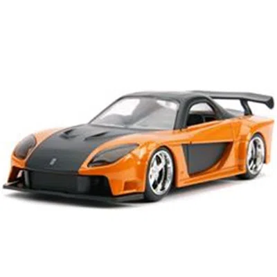 Jada Toys Jada Hans Mazda Rx-7 Orange Metallic & Matt Black & Toyota Gr Supra Orange Metallic With Black Hood
