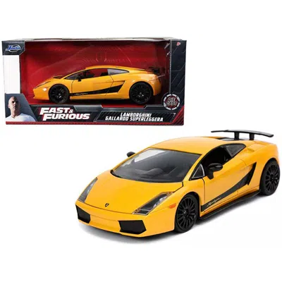 Jada Toys Jada Lamborghini Gallardo Superleggera Yellow With Black Stripes Fast & Furious Movie 1-24 Scale Die