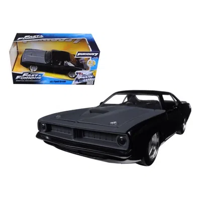 Jada Toys Jada Lettys Plymouth Barracuda Matt Black Fast & Furious 7 Movie 1-24 Diecast Model Car