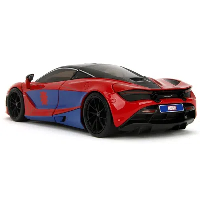 Jada Toys Jada Mclaren 720s Red & Blue With Black Top - Graphics & Spider-man Diecast Figure Marvel Spider-man