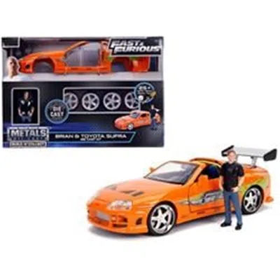 Jada Toys Jada Model Kit Toyota Supra Metallic Orange With Brian Diecast Figure Fast & Furious Movie Build N C