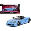 Jada Toys Jada Porsche Carrera Gt Convertible With Stripes Pink Slips Series 1-24 Scale Diecast Model Car Blue