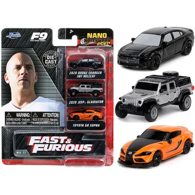 Jada Toys Jada Series Diecast Model Cars Set For 9 In. Fast & Furious 2021 Movie Nano Hollywood Rides - 3 Piec