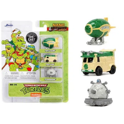 Jada Toys Jada Teenage Mutant Ninja Turtles Set Nickelodeon Nano Hollywood Rides Series Diecast Model Cars - 3