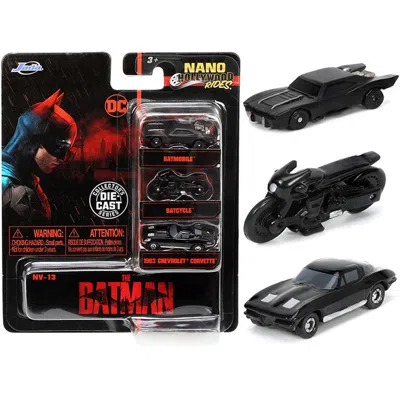Jada Toys Jada The Batman Movie Dc Comics Nano Hollywood Rides Series Diecast Model Car Set - 3 Piece