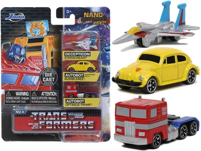 Jada Transformers 3 Piece Set Release 2 "nano Hollywood Rides" Diecast Models By