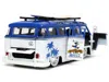 Jada Volkswagen T1 Bus Blue And White With Graphics "nostalgic Islands Ride The Wave" And Mickey Mouse Di