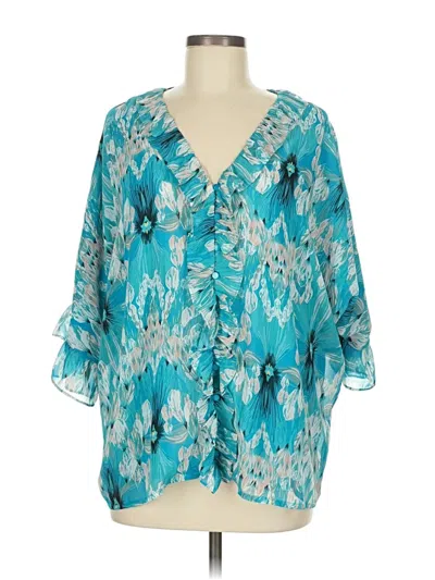 Pre-owned Jade 3/4 Sleeve Blouse In Blue