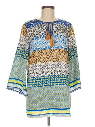 Pre-owned Jade 3/4 Sleeve Blouse In Blue