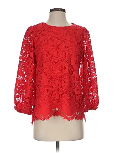 Pre-owned Jade 3/4 Sleeve Blouse In Red