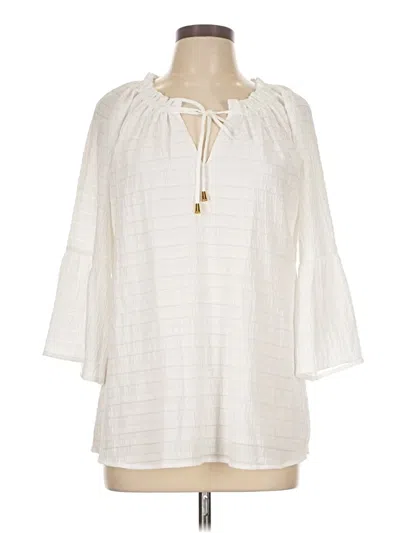 Pre-owned Jade 3/4 Sleeve Blouse In White