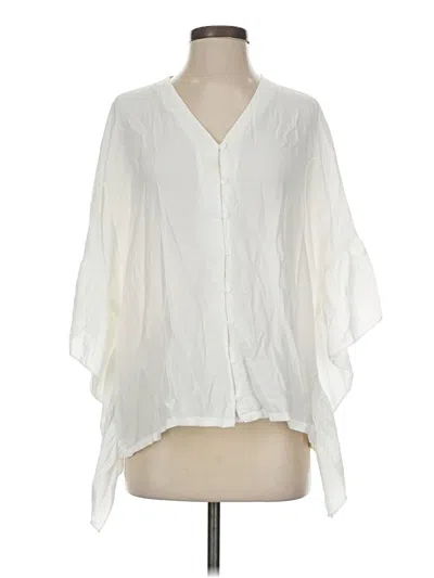 Pre-owned Jade 3/4 Sleeve Blouse In White