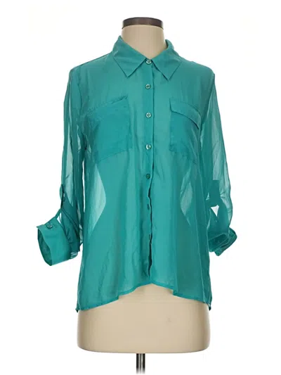 Pre-owned Jade 3/4 Sleeve Button Down Shirt In Teal