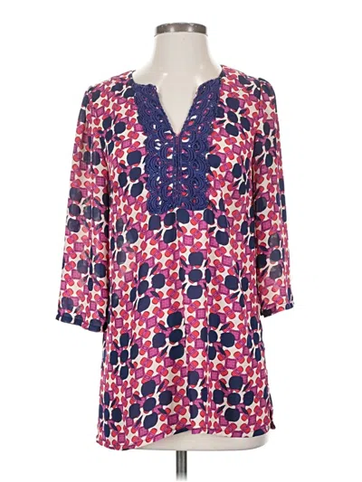 Pre-owned Jade 3/4 Sleeve Henley Shirt In Pink