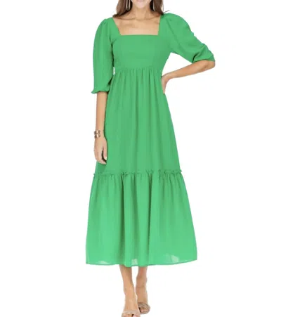 Jade 3/4 Sleeve Maxi Dress In Green