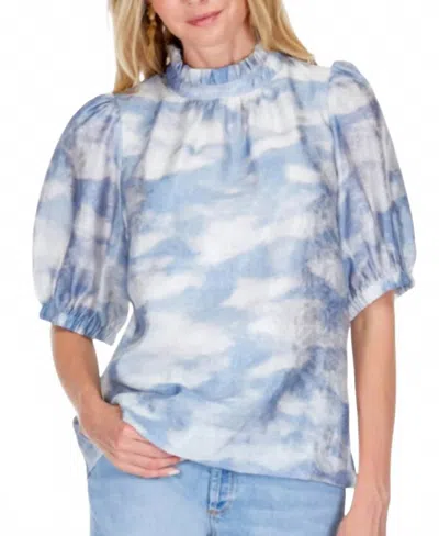 Jade & Joy Joy Clouds Puff Sleeve Top In Blue