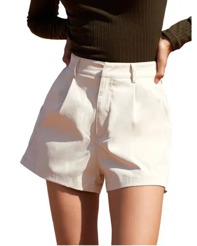 Jade & Joy Joy Pleated Short In Cream In White