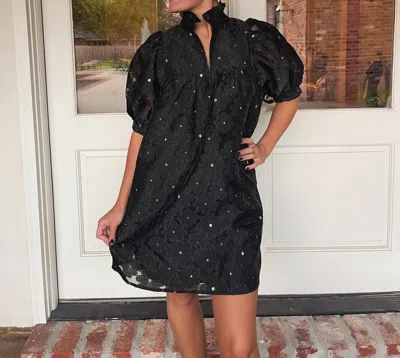 Jade Anne High Neck Mini Dress In Black