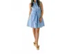 Jade Back Wrap Dress In Blue Stripe In Blue