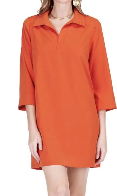 Jade Bell Sleeve Dress In Spice In White