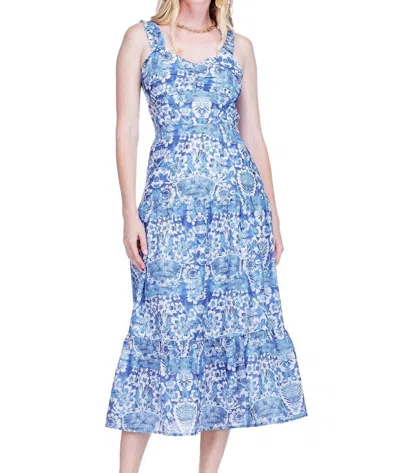 Jade Bodice Tiered Sundress In Indigarden In Blue