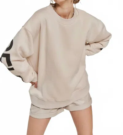 Jade By Jane Be Yourself Love Yourself Oversized Sweatshirt In Beige In Neutral