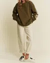 Jade By Jane Be Yourself Oversized Sweatshirt - Plus In Olive Green In Green