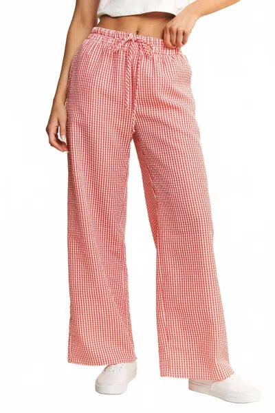 Jade By Jane Gingham Boxer Pants In Red