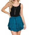 Jade By Jane Have High Hopes Tiered Skort In Teal In Black