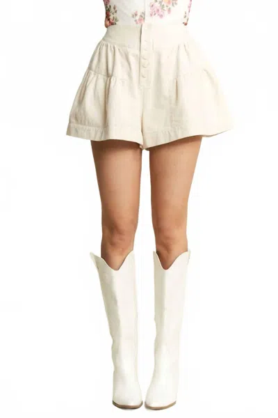 Jade By Jane High Waist Ruffle Shorts In Cream In White