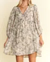 Jade By Jane Jayde Floral Mini Dress In Cream