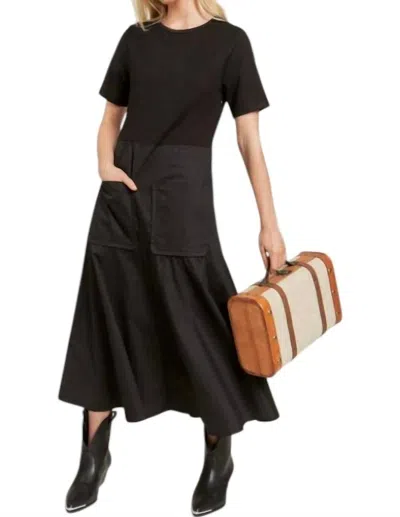 Jade By Jane Lori Knit Mix Midi Dress In Black