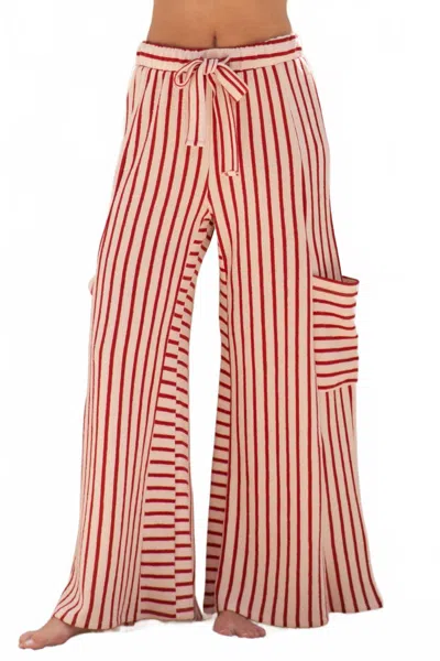 Jade By Jane Montauk Stripe Wide Leg Pant In Red