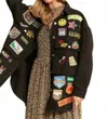 Jade By Jane Multi-patch Oversize Jacket In Black In Black
