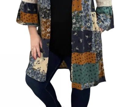 Jade By Jane Patchwork Cardigan In Multi Color