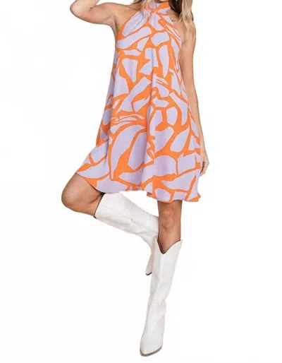 Jade By Jane Resort Halter Sundress In Purple/orange In Multi