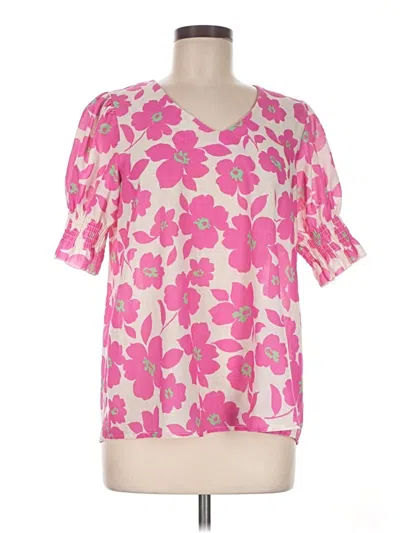 Pre-owned Jade By Jane Short Sleeve Blouse In Pink