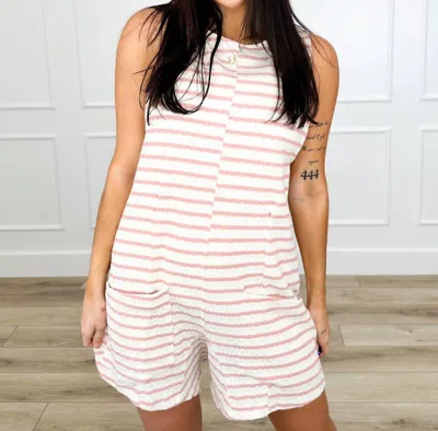 Jade By Jane Smooth Sailing Cotton Blend Romper In Pink