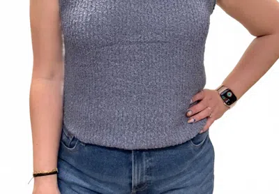 Jade By Jane Solid Sweater Tank Top In Charcoal In Pink