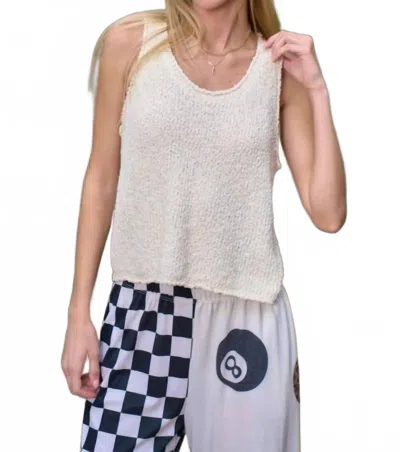 Jade By Jane Solid Sweater Tank Top In Cream In White