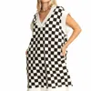 Jade By Jane V-neck Checkered Dress In Multi