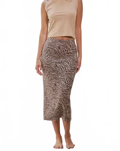 Jade By Jane Wild Child Midi Skirt In Brown And Cream In Multi